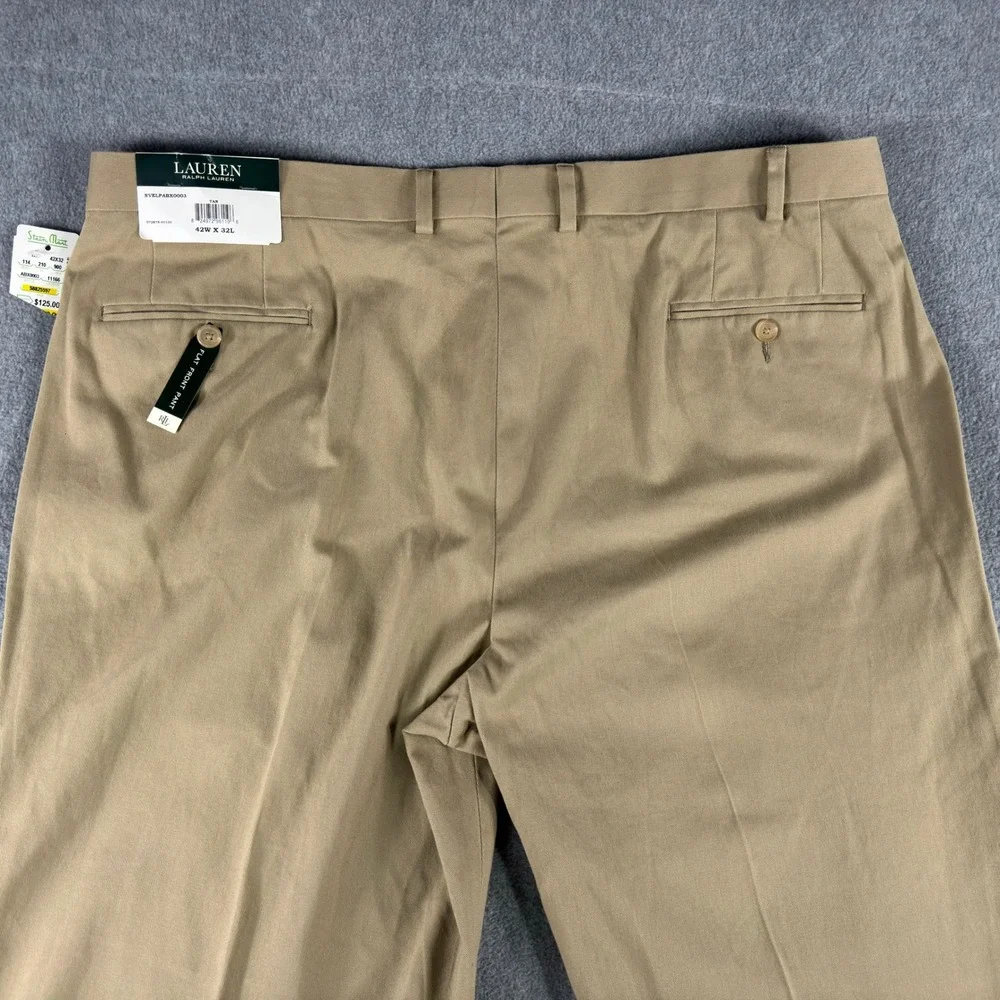 Lauren Ralph Lauren Men's Pants 42x32 Tan Cotton Chinos NEW